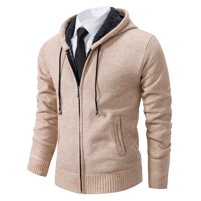 Warm Winter Fleece Men's Casual Sports Jacket Stand Collar Zipper Cardigan for Autumn Winter