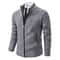 Warm Winter Fleece Men's Casual Sports Jacket Stand Collar Zipper Cardigan for Autumn Winter