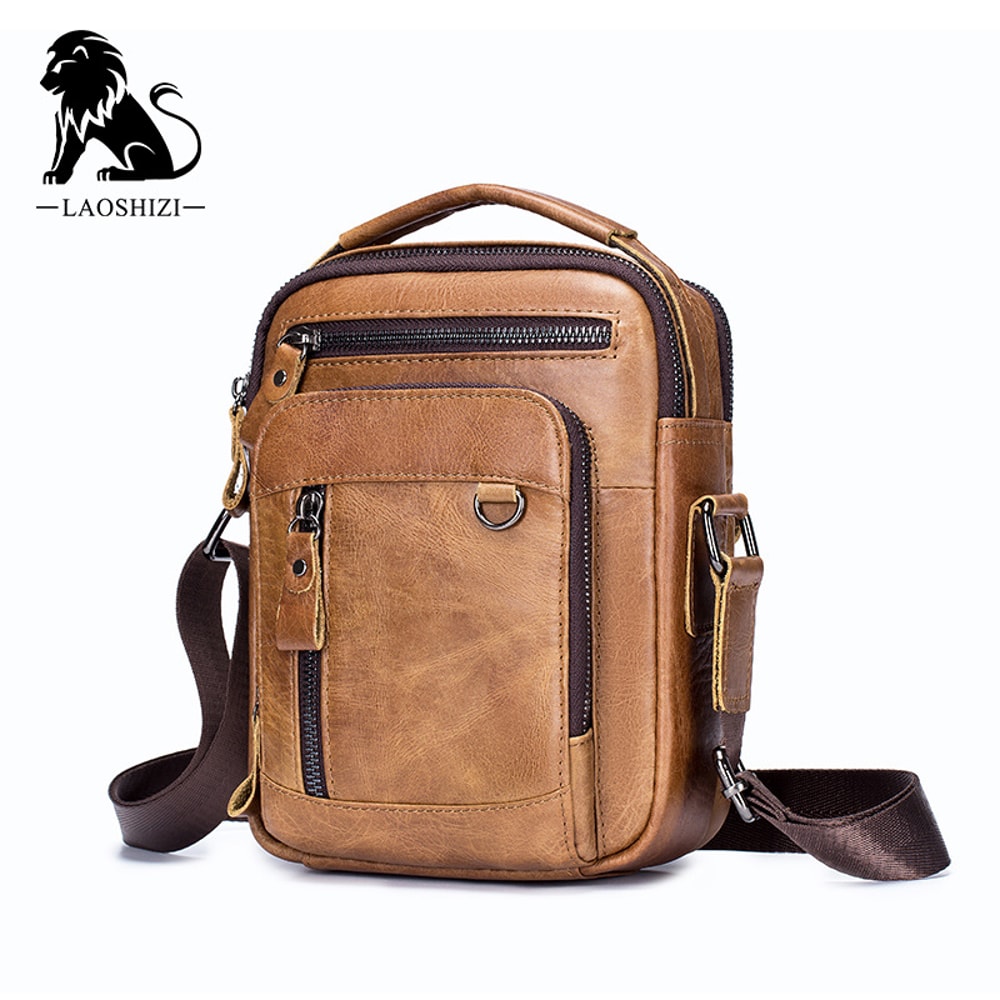 Genuine Leather Messenger Bag for Men Stylish Crossbody Shoulder Bag