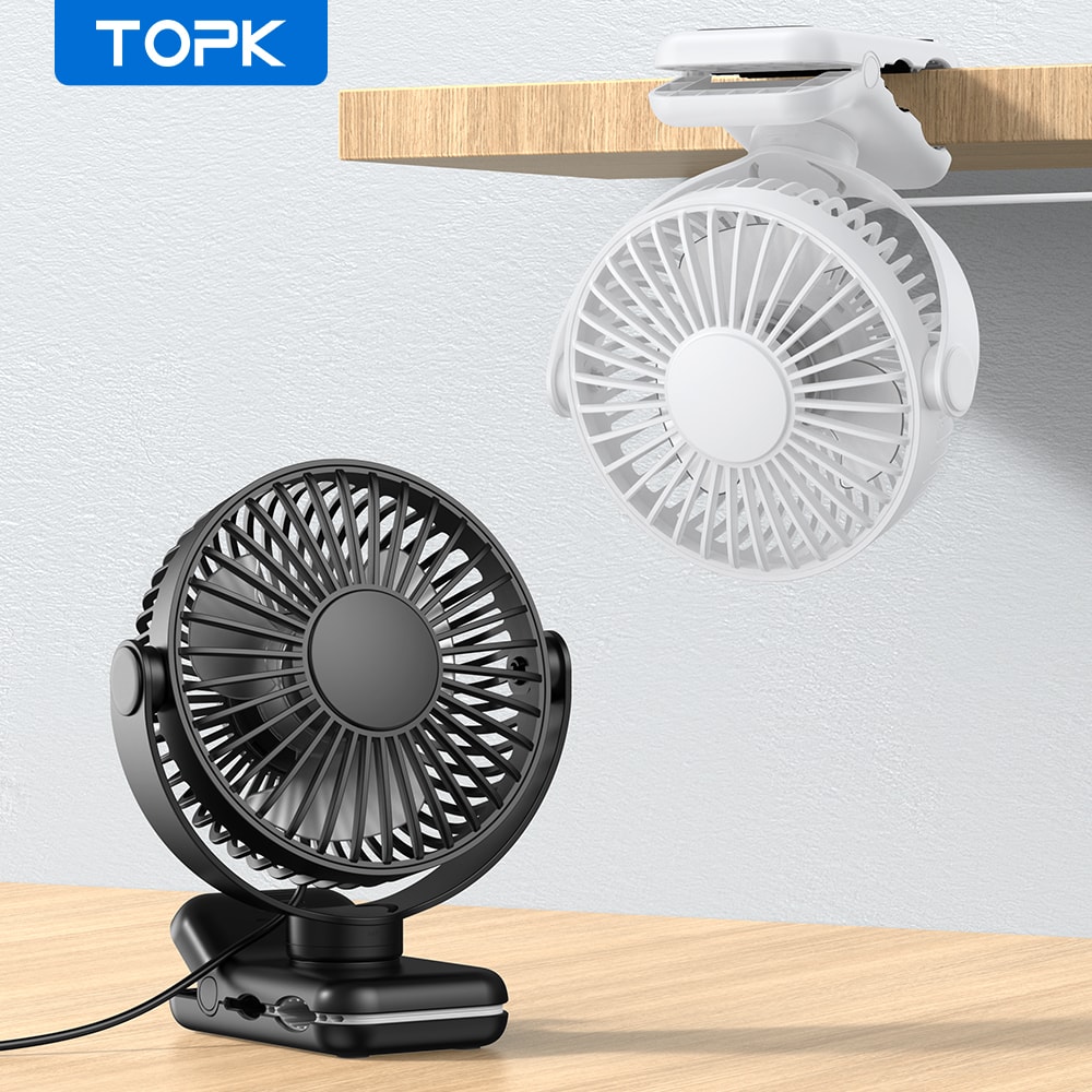 Portable USB ClipOn Desk Fan Brushless Motor UltraQuiet Airflow Sturdy Clamp For Office Or Bedroom 0