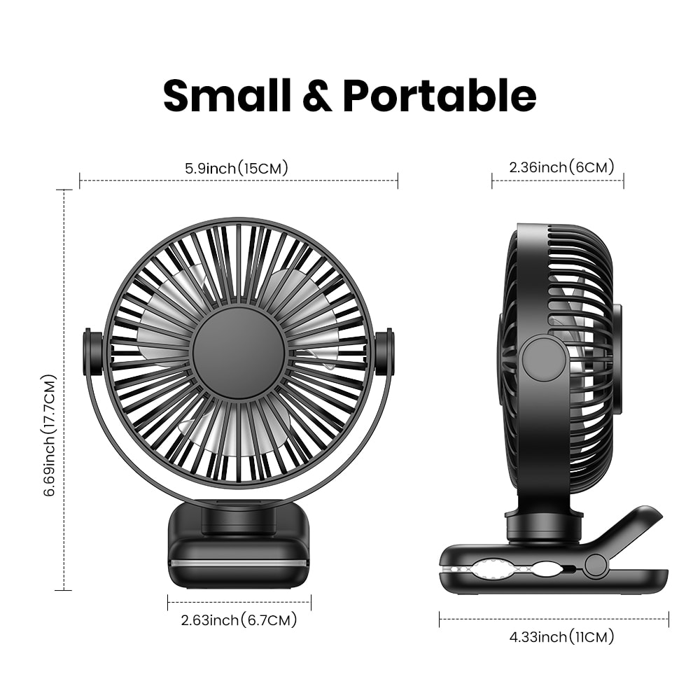 Portable USB ClipOn Desk Fan Brushless Motor UltraQuiet Airflow Sturdy Clamp For Office Or Bedroom 5