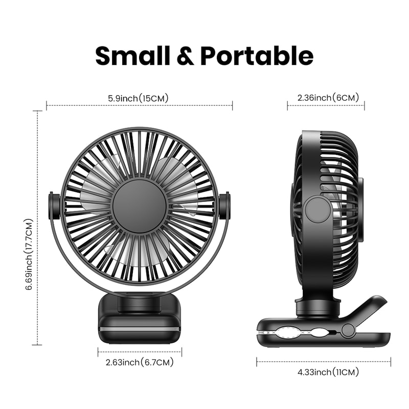Portable USB ClipOn Desk Fan Brushless Motor UltraQuiet Airflow Sturdy Clamp For Office Or Bedroom 5