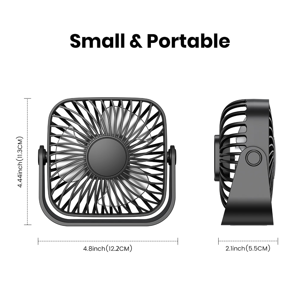 USB Mini Portable Fan For Camping Home Quiet Personal Fan With Adjustable Speeds For Desk Table And 5