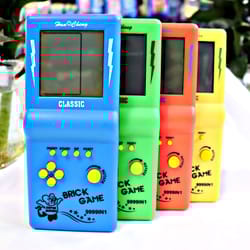 retro handheld tetris game console large screen puzzle toy for kids, nostalgic pocket game for children