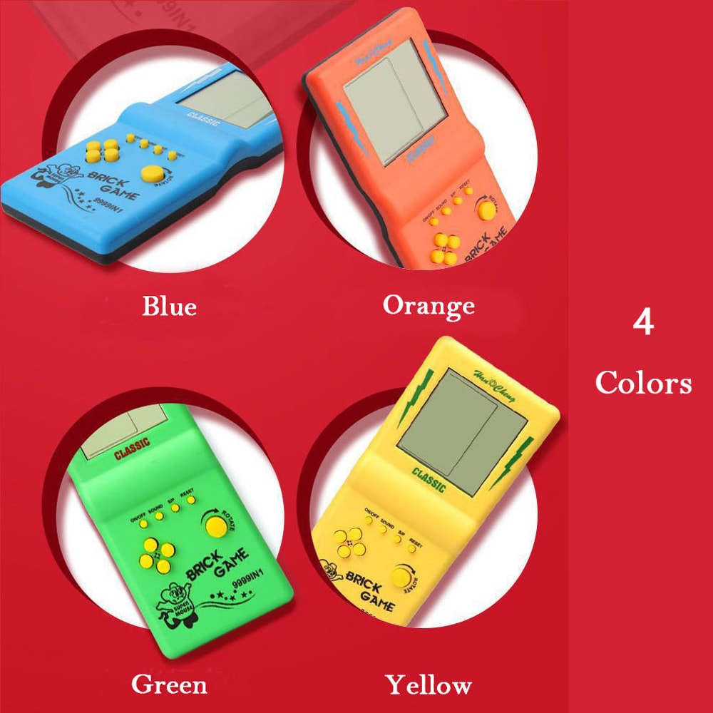 Retro Handheld Tetris Game Console Large Screen Puzzle Toy for Kids, Nostalgic Pocket Game for Children