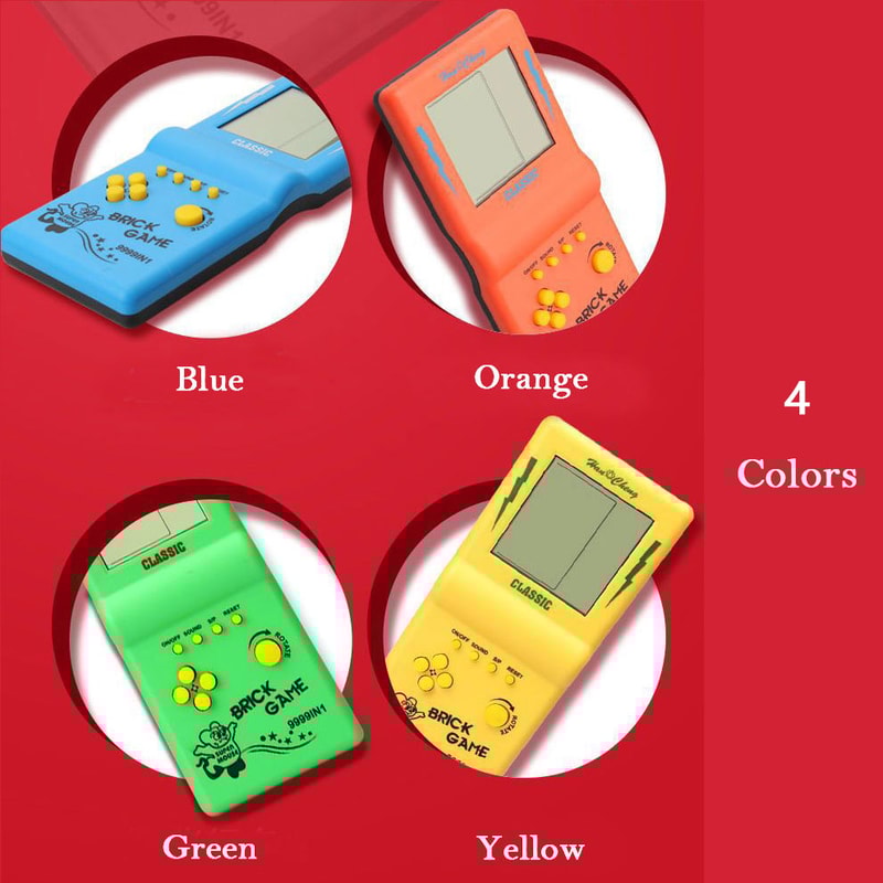 Retro Handheld Tetris Game Console Large Screen Puzzle Toy for Kids, Nostalgic Pocket Game for Children