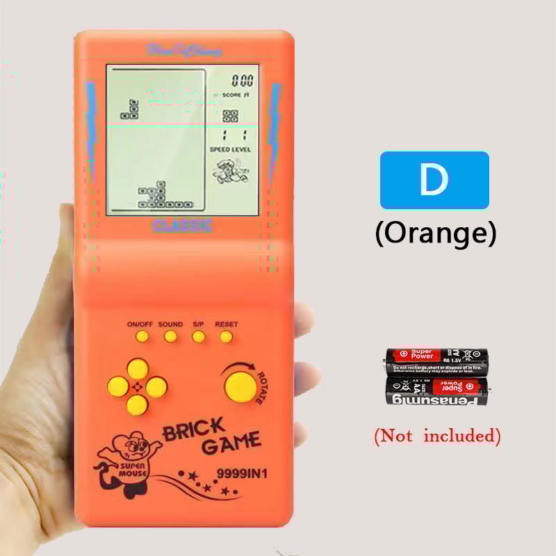 Retro Handheld Tetris Game Console Large Screen Puzzle Toy for Kids, Nostalgic Pocket Game for Children