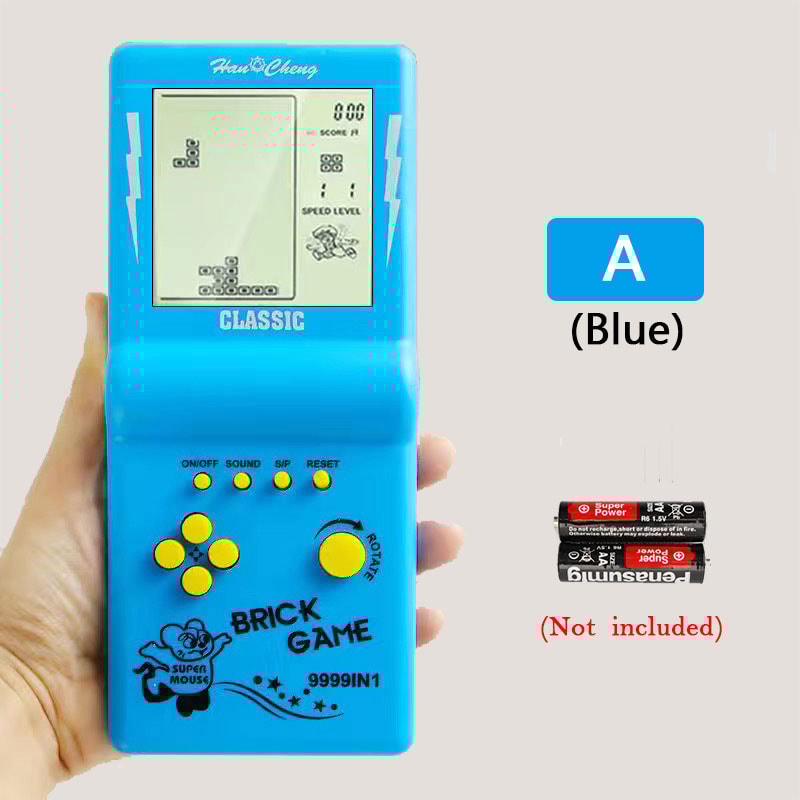 Retro Handheld Tetris Game Console Large Screen Puzzle Toy for Kids, Nostalgic Pocket Game for Children
