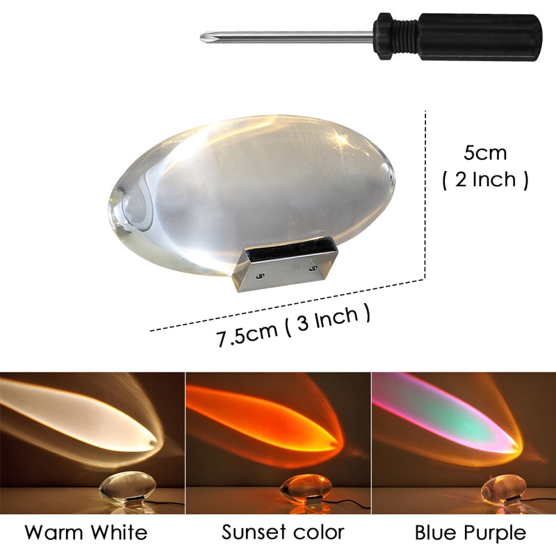 LED Crystal Table Lamp Eye of the Sky Projector, Elegant Egg-Shaped Light for Living Room Bedroom Decor