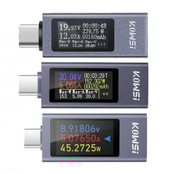digital display dc voltage and ammeter power meter charger capacity tester, type c