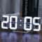 LED Digital Alarm Wall Clock with Time, Date Temperature Display for Home Office