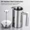 Stainless Steel French Press Coffee Maker Pot Double-Walled Insulated Coffee Maker