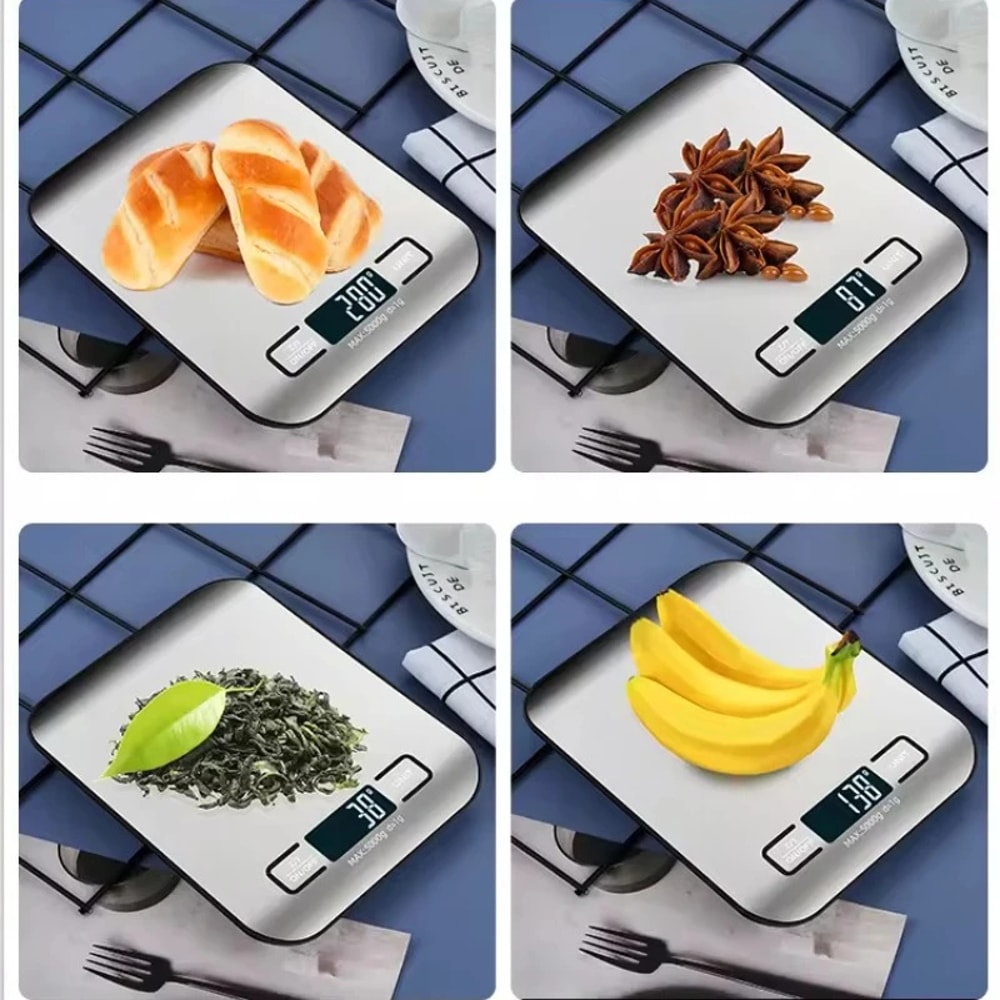 Digital Kitchen Scale with LED Display Stainless Steel Electronic Weighing Scale for Home, Jewelry, Food, Snacks