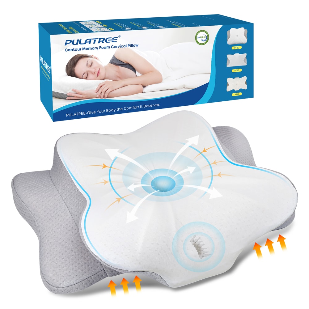 Odorless Orthopedic Ergonomic Memory Foam Pillow for Neck Relief Breathable Slow Rebound Design