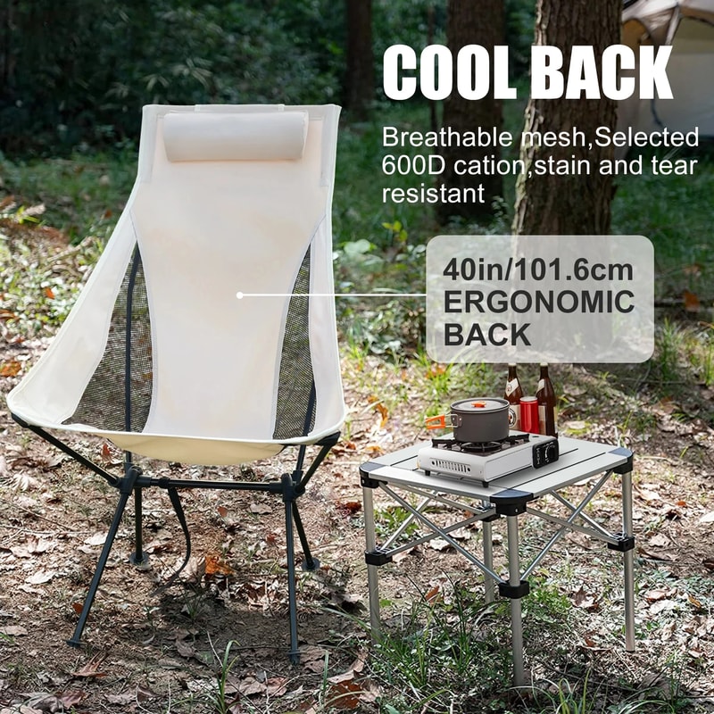 Portable Folding Camping Chair With Headrest Lightweight Durable Aluminum Alloy Fishing Chair For O 1