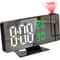 LED Digital Projection Alarm Clock Ceiling Clock with Time, Temperature Display, Backlight, and Snooze Function for Home