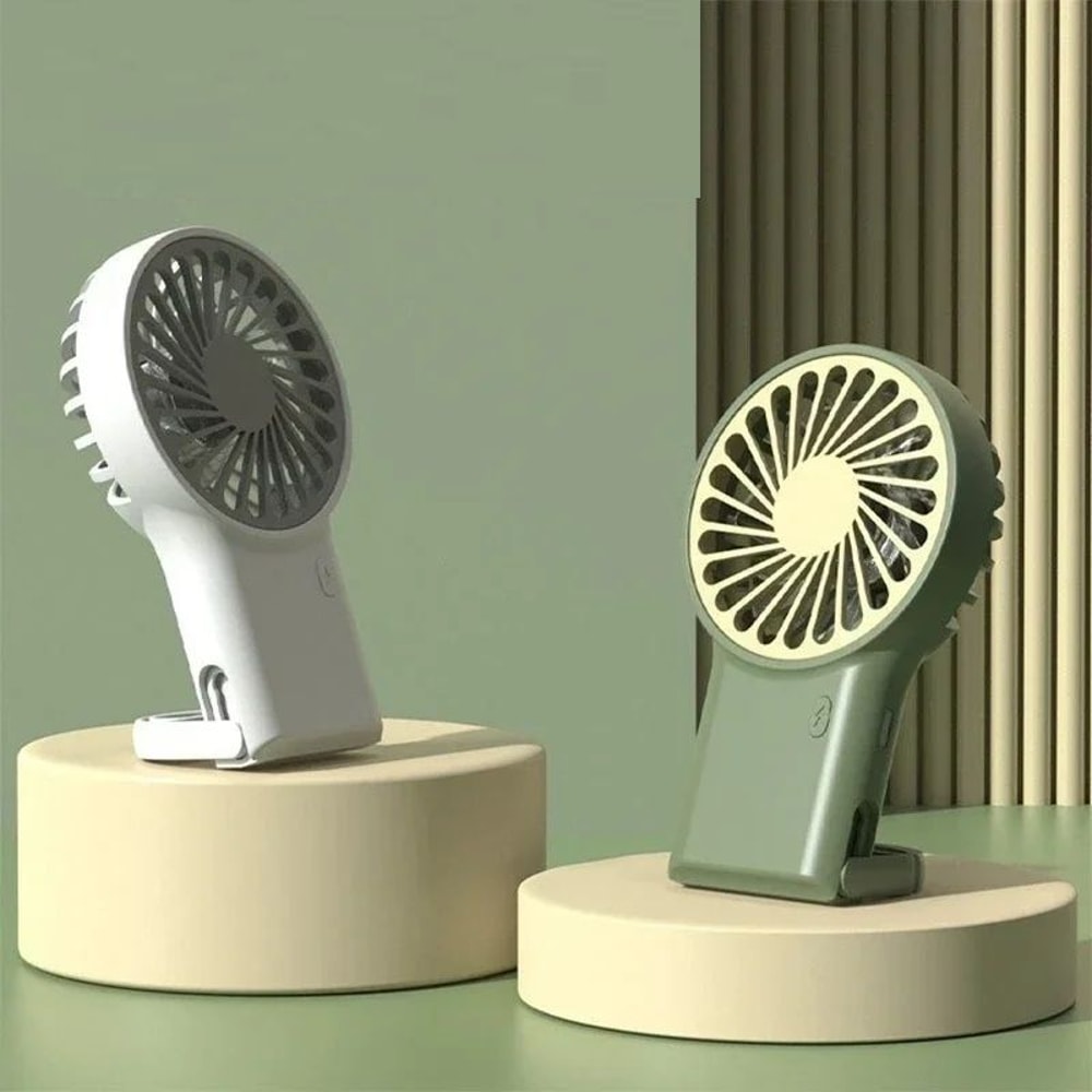 Foldable USB Rechargeable Mini Fan With Cartoon Design Perfect For Outdoor Home Office Use 0