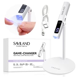 rechargeable uv led nail lamp with magnetic stand, lcd screen timer modes portable mini gel nail dryer