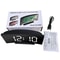 Noiseless Digital LED Alarm Clock with Large Mirror Display Sleek Silent Electronic Timepiece