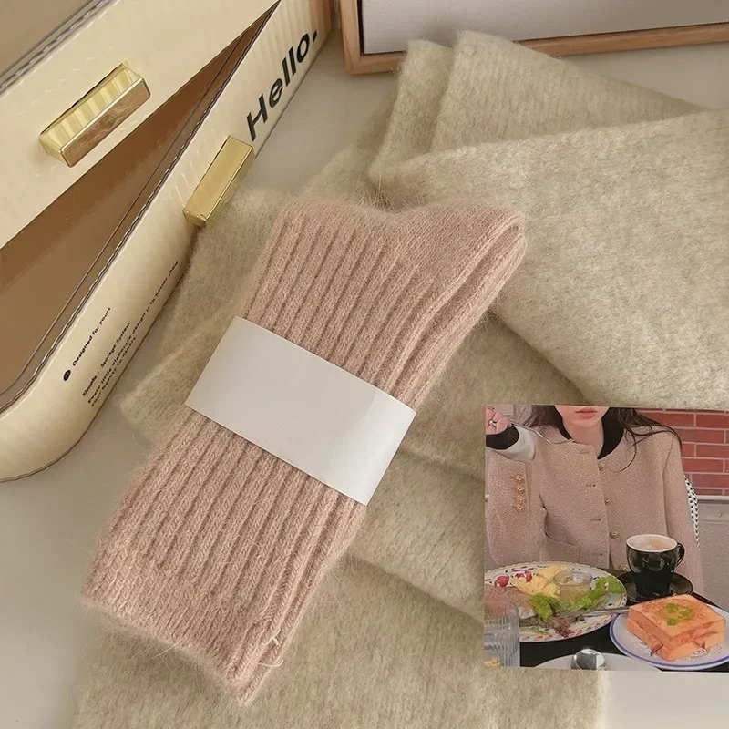Winter Thick Warm Womens Cashmere Wool Socks Style Solid Color Thermal Fashion Socks for Ladies