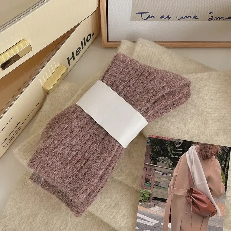 Winter Thick Warm Womens Cashmere Wool Socks Style Solid Color Thermal Fashion Socks for Ladies
