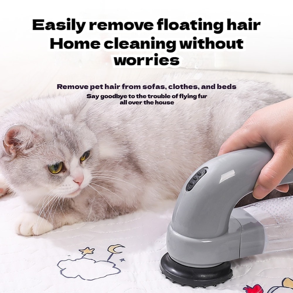 Portable Pet Grooming Vacuum for Cats and Dogs with Gentle Massage Brush and Hair Removal Cleaner