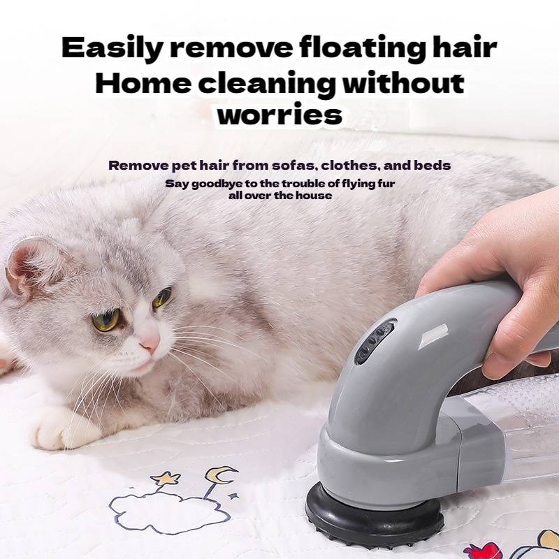 Portable Pet Grooming Vacuum for Cats and Dogs with Gentle Massage Brush and Hair Removal Cleaner