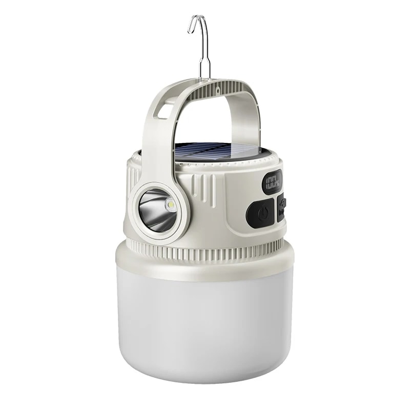 Portable LED Camping Lantern Solar Rechargeable Waterproof Outdoor Tent Light