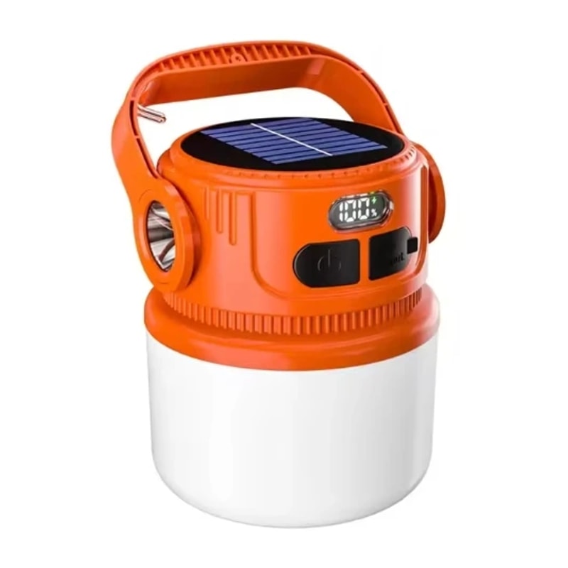 Portable LED Camping Lantern Solar Rechargeable Waterproof Outdoor Tent Light