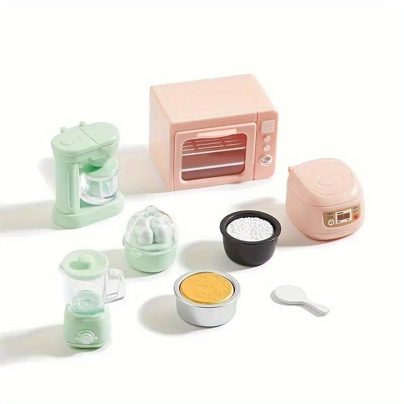 Realistic Microwave, Rice Cooker, Egg Boiler, Soy Milk Maker with Filter Perfect Play House Toy for Kids
