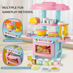 mini kitchen play set for kids diy cooking food tableware toy for boys and girls
