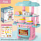 Mini Kitchen Play Set for Kids DIY Cooking Food Tableware Toy for Boys and Girls