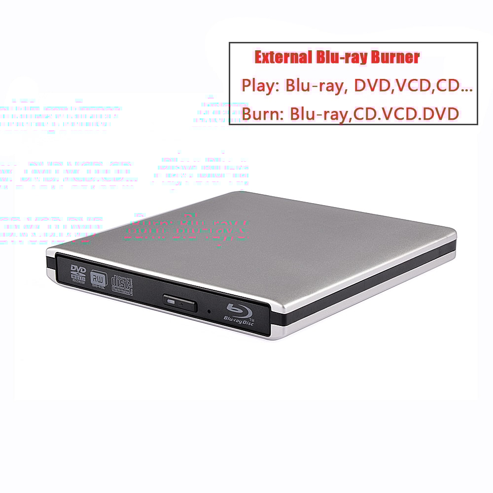 External USB BluRay Reader Burner Writer BDROM Optical DVD Recorder For Laptop Desktop 6