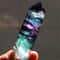 Natural Fluorite Crystal Healing Wand Colorful Striped Fluorite Hexagonal Point, Quartz Crystal Stone for Treatment