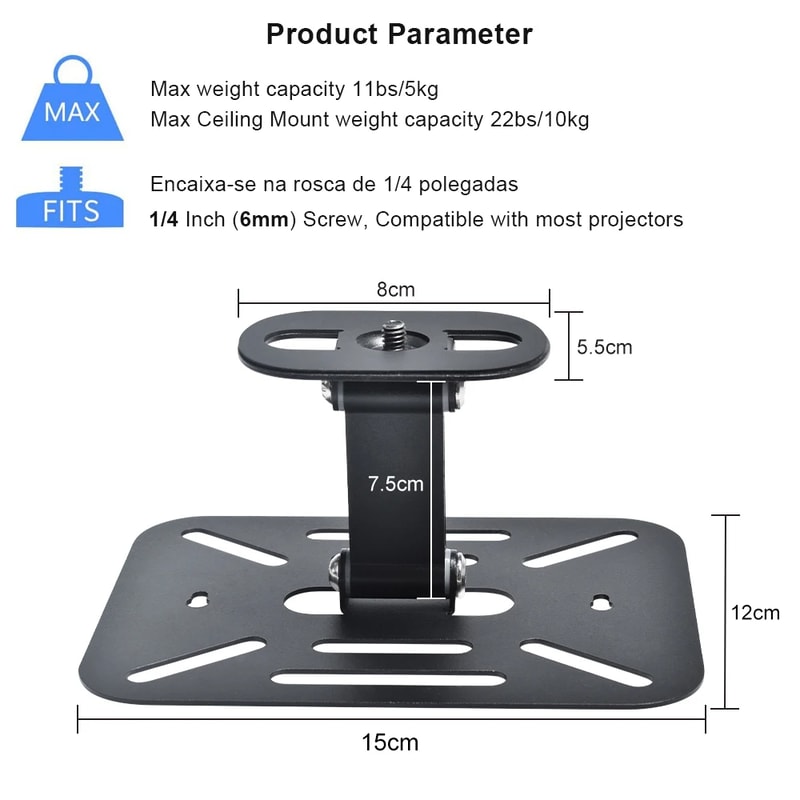 Adjustable Universal Projector Stand Holder Removable Desktop Wall Mount for Mobile Projectors