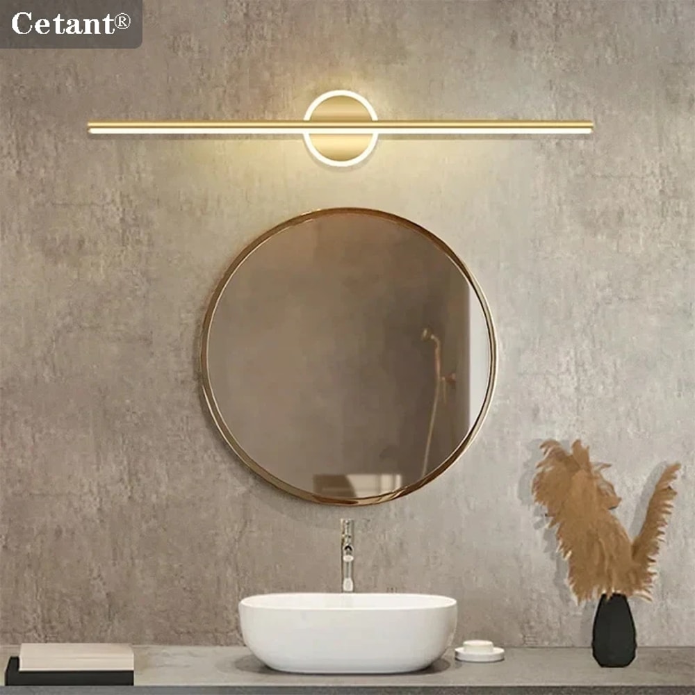 Modern LED Wall Lamp for Bathroom Toilet Black Gold Long Strip Fixture Home Decor LED Lighting Lamp