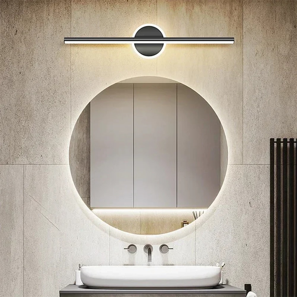 Modern LED Wall Lamp for Bathroom Toilet Black Gold Long Strip Fixture Home Decor LED Lighting Lamp