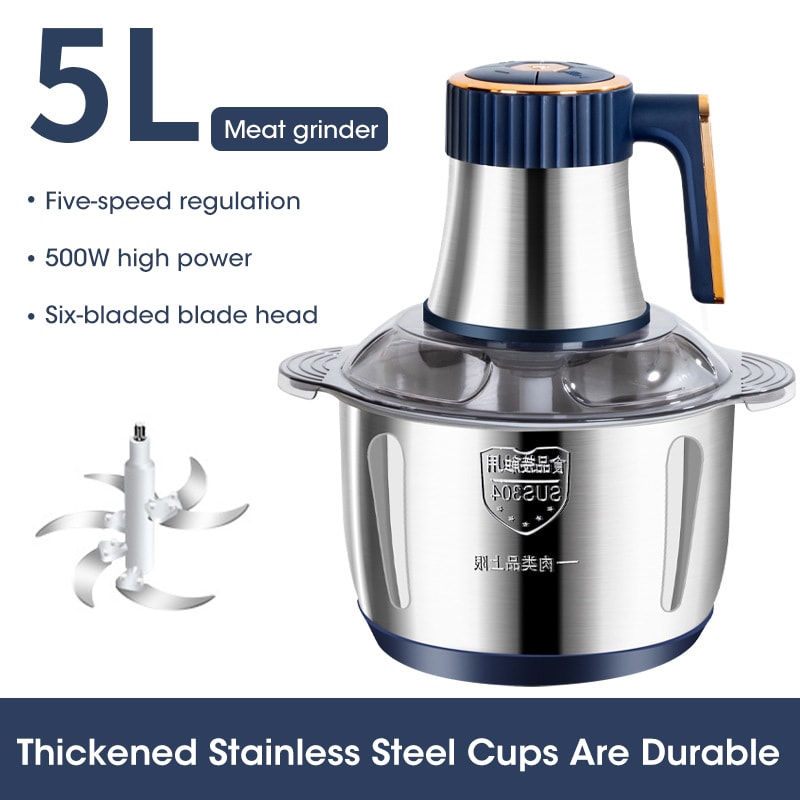 Stainless Steel Electric Meat Grinder Food Processor Multifunctional Vegetable Chopper Mincer for Baby Food