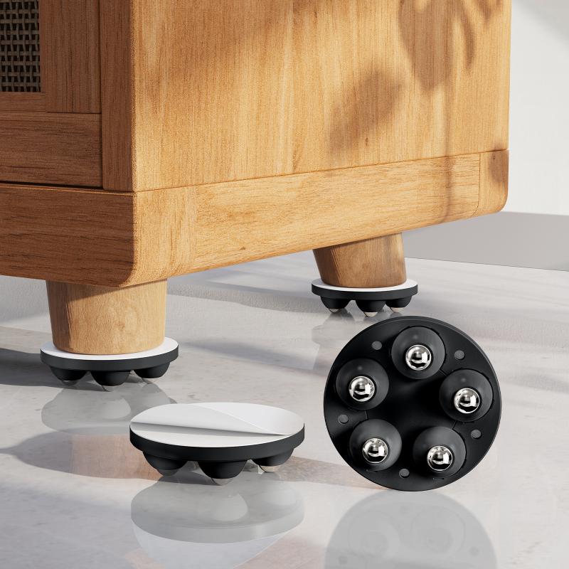 Adjustable Furniture Leg Pads with Rollers Perfect for Sofa, Bed, and Washing Machine Boosters