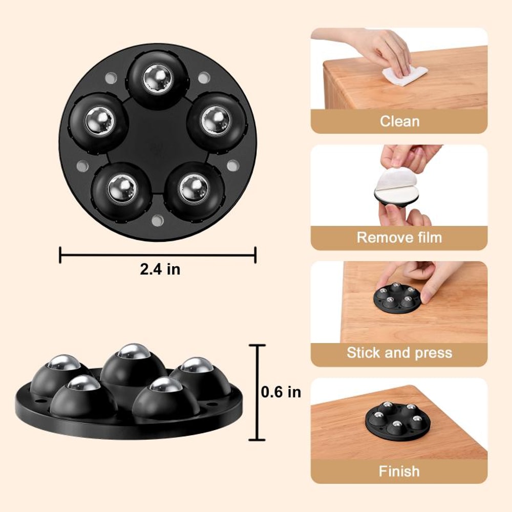 Adjustable Furniture Leg Pads with Rollers Perfect for Sofa, Bed, and Washing Machine Boosters