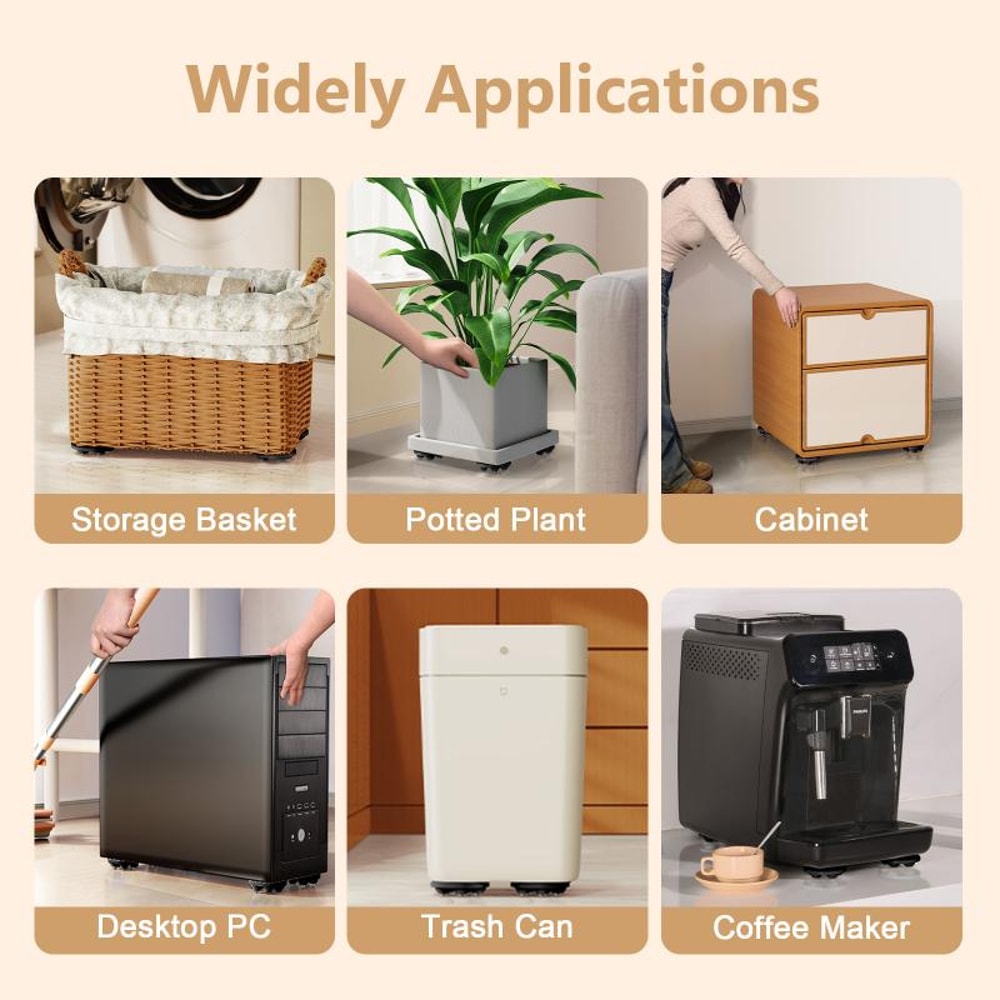 Adjustable Furniture Leg Pads with Rollers Perfect for Sofa, Bed, and Washing Machine Boosters