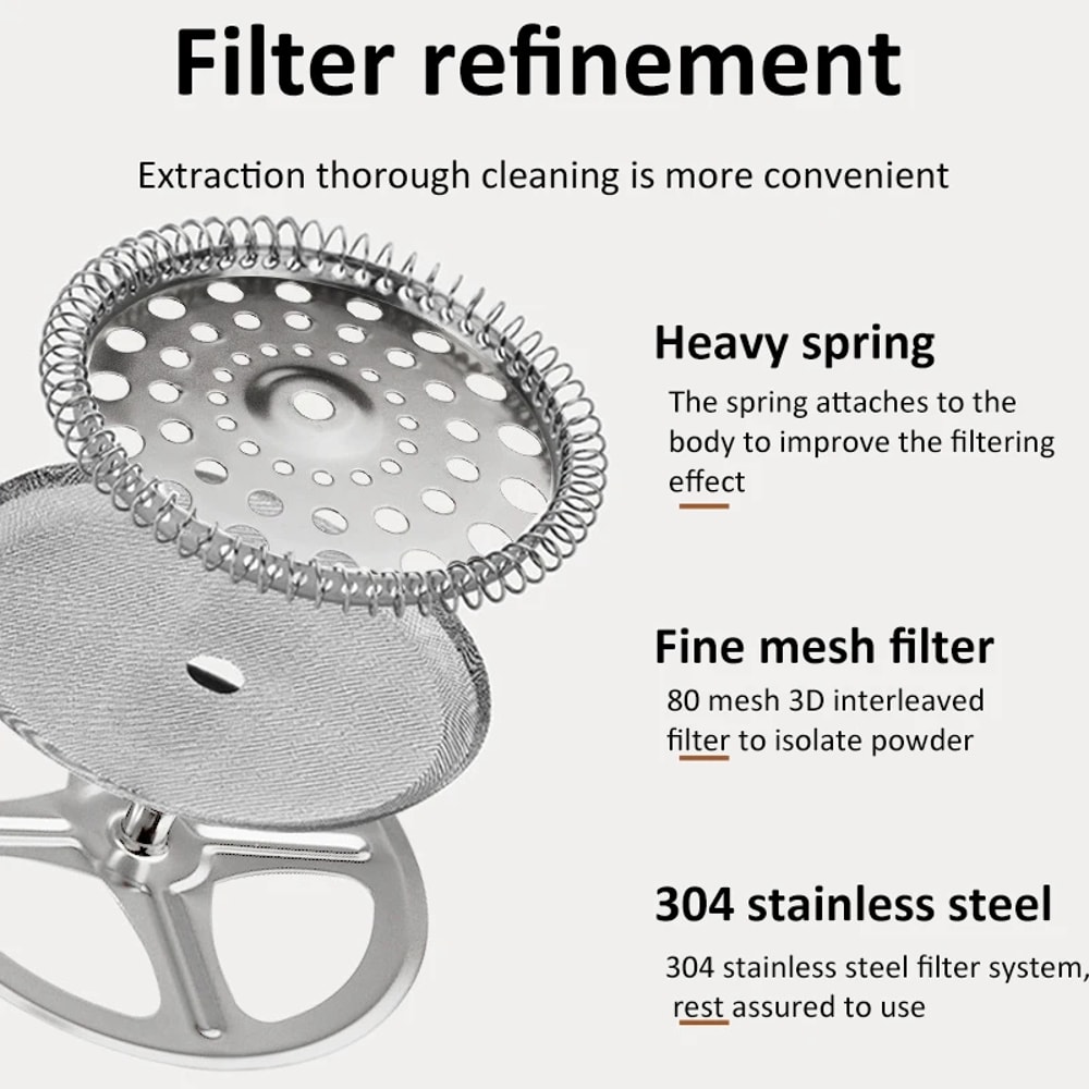 Premium French Press Coffee Maker Borosilicate Glass, Multifunction Hand Press Pot for Coffee Tea Brewing