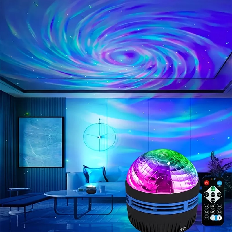 LED Galaxy Projector Light with Remote Control Multi-color Star Projector for Bedroom Christmas Decoration