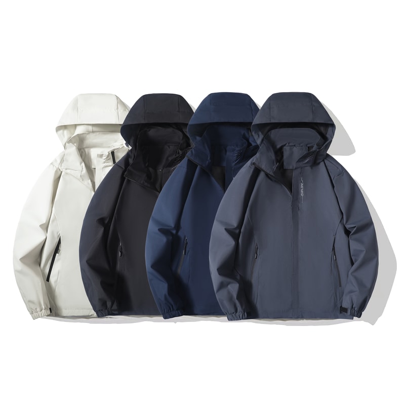 Mens Waterproof Windproof Hiking Rain Jacket with Hood