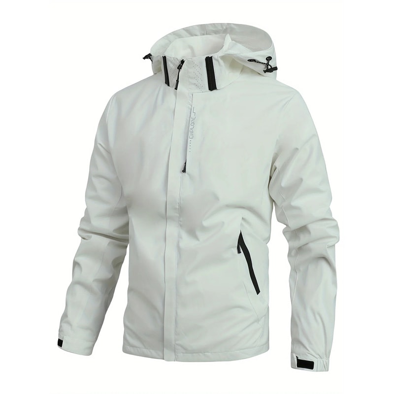 Mens Waterproof Windproof Hiking Rain Jacket with Hood