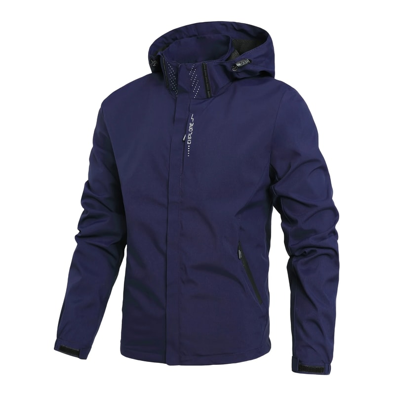Mens Waterproof Windproof Hiking Rain Jacket with Hood