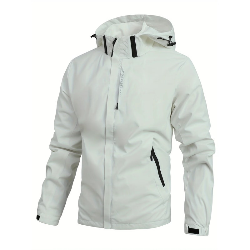 Mens Waterproof Windproof Hiking Rain Jacket with Hood