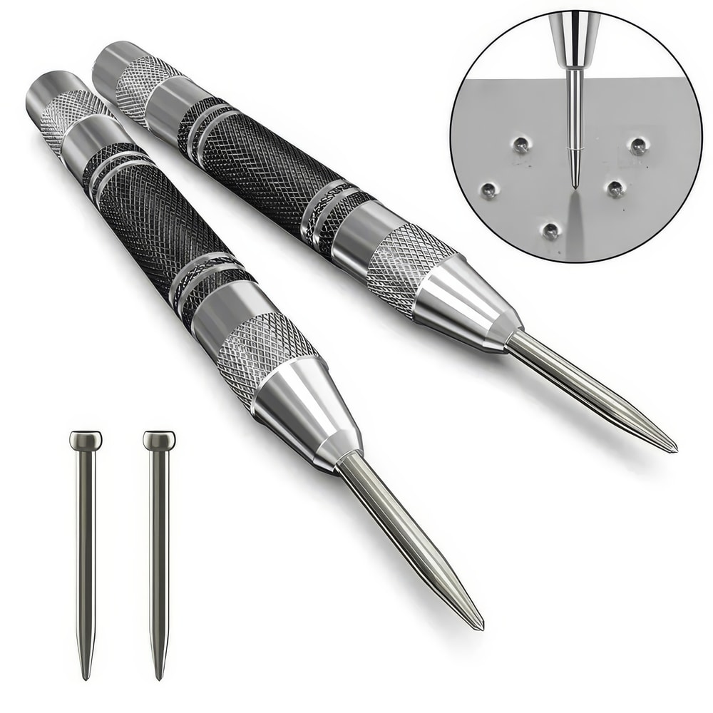 Silver Automatic Center Punch Tool Time-Saving, Precision Punch for Equipment Maintenance Installation
