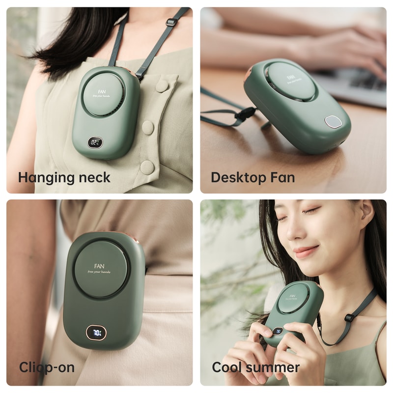 Neck fan, portable neck fan, bladeless neck fan, USB rechargeable fan, hands free fan