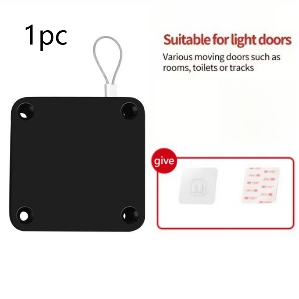 Black Automatic Door Closer No Drill Self Closing Door Device for Home Office Bathroom